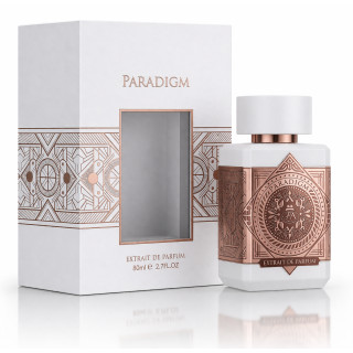 Fragrance World Paradigm Extrait de Parfum 80 ml — товар и упаковка; крупный план; на белом фоне