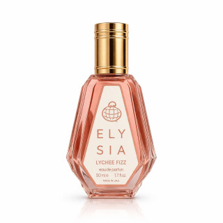 Fragrance World Elysia Lychee Fizz EDP 50 ml — товар спереди; полная композиция; на белом фоне