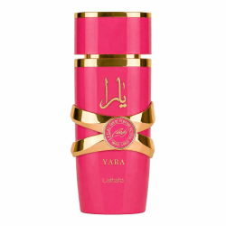 Lattafa Perfume Yara Candy EDP 100 ml — товар спереди; крупный план; на белом фоне