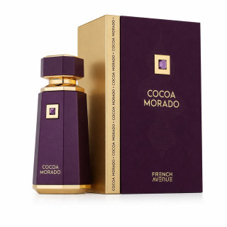 Fragrance World Cocoa Morado EDP 100 ml — product en verpakking; close-up; op een witte achtergrond