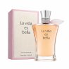 Fragrance World La Vida Est Bella EDP 100 ml — товар и упаковка; полная композиция; на белом фоне