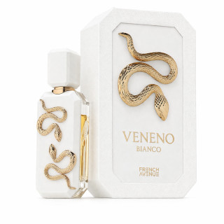 Fragrance World Veneno Bianco EDP 100 ml — упаковка товара; полная композиция; на белом фоне
