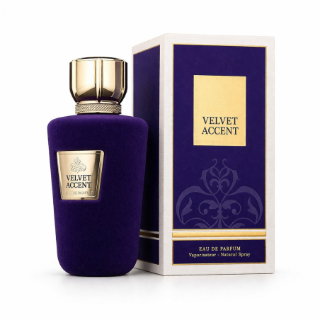 Fragrance World Velvet Accent EDP 100 ml — produkto vaizdas; artimas vaizdas; baltame fone