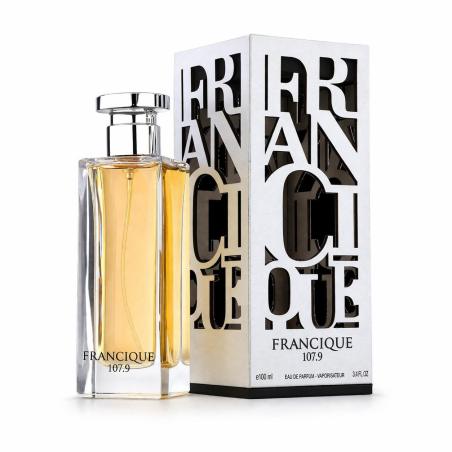 Fragrance World Francique 107.9 EDP 100 ml — toote vaade; täiskompositsioon; valgel taustal