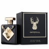 Fragrance World Imperial EDP 100 ml — productweergave; zeer nabije close-up; op een witte achtergrond; ruimste kadrering