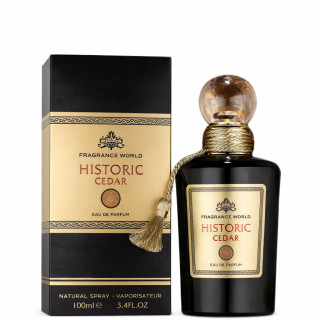 Fragrance World Historic Cedar EDP 100 ml — toote vaade; lähivaade; valgel taustal; lähim kadreering