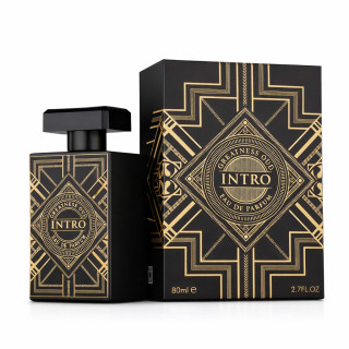 Fragrance World Intro Greatness Oud EDP 80 ml — упаковка товара; крупный план; на белом фоне