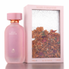 Fragrance World Roses D’emotion EDP 100 ml — toode ja pakend; väga lähivõte; valgel taustal; kõige laiem kadreering