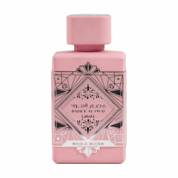 Lattafa Perfume Bade'e Al Oud Noble Blush EDP 100 ml — товар спереди; крупный план; на белом фоне