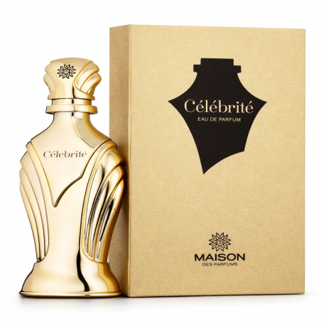 Fragrance World Celebrite Maison EDP 80 ml — produkto pakuotė; stambus planas; baltame fone; plačiausias kadras