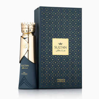 Fragrance World Sultan The Founder EDP 80 ml — toote pakend; lähivaade; valgel taustal; kõige laiem kadreering