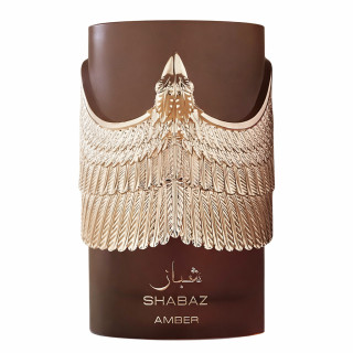 Fragrance World Shabaz Amber EDP 100 ml — toode eestvaates; lähivaade; valgel taustal