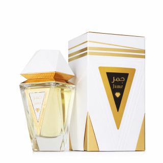 Jamr Diamond White EDP 100 ml — productverpakking; volledige compositie; op een witte achtergrond; ruimste kadrering