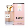 Rose Seduction Secret Amor EDP 100 ml — producto y embalaje; primer plano; sobre fondo blanco; encuadre más abierto