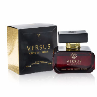 Fragrance World Versus Crystal Noir EDP 100 ml — флакон и коробка спереди