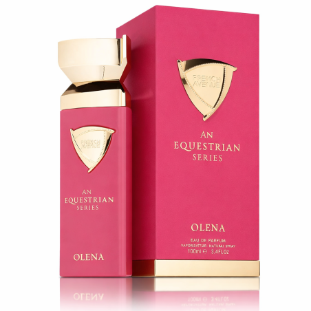 An Equestrian Series Olena EDP 100 ml — embalaje del producto; primer plano; sobre fondo blanco; encuadre más abierto