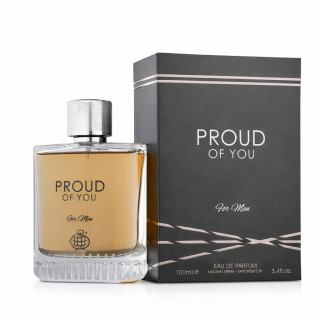 Fragrance World Proud of You for Men EDP 100 ml — product en verpakking; close-up; op een witte achtergrond
