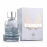 Fragrance World Invicto EDP 100 ml — Produkt und Verpackung; Nahaufnahme; auf weißem Hintergrund; weitester Bildausschnitt