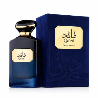 Fragrance World Qa'ed EDP 100 ml — товар и упаковка; крупный план; на белом фоне