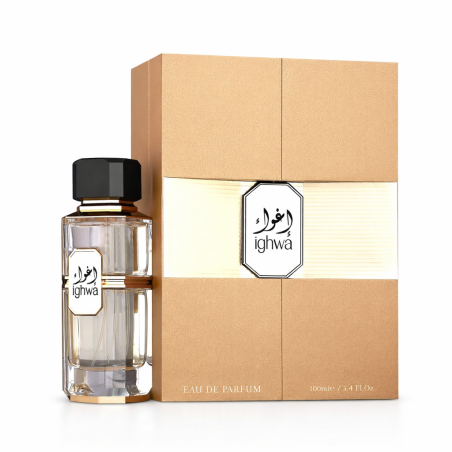 Fragrance World Ighwa EDP 100 ml — product en verpakking; close-up; op een witte achtergrond