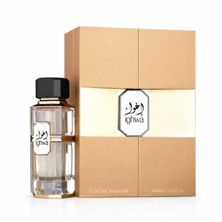 Fragrance World Ighwa EDP 100 ml — product en verpakking; close-up; op een witte achtergrond
