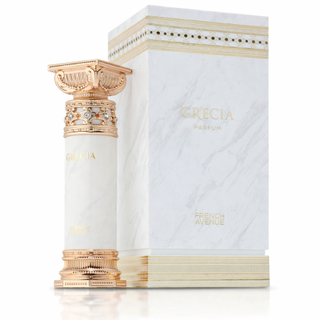 Fragrance World Grecia EDP 100 ml — toote vaade; lähivaade; valgel taustal; kõige laiem kadreering