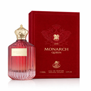 Fragrance World Monarch Queen EDP 100 ml — produktas ir pakuotė; artimas vaizdas; baltame fone; artimiausias kadras