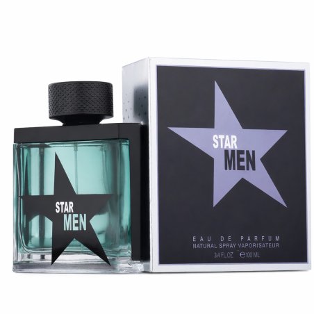 Fragrance World Star men EDP 100 ml — изображение товара; очень крупный план; на белом фоне; самый близкий кадр
