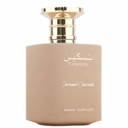 Paris Corner Taskeen Caramel Cascade EDP 100 ml — товар спереди; крупный план; на белом фоне