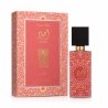 Lattafa Perfume Ajwad Pink To Pink EDP 60 ml — produktas ir pakuotė; artimas vaizdas; baltame fone; artimiausias kadras