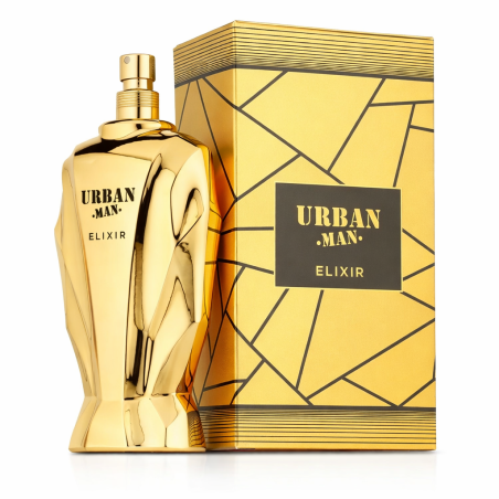 Fragrance World Urban Man Elixir EDP 90 ml — изображение товара; крупный план; на белом фоне; самый широкий кадр