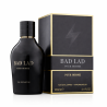 Fragrance World Bad Lad EDP 100 ml — товар и упаковка; крупный план; на белом фоне; самый близкий кадр