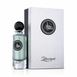Fragrance World Athoor Al Alam Zakariyat EDP 100 ml — product en verpakking; volledige compositie; op een witte achtergrond