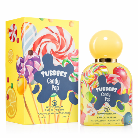 Grandeur Tubbees Candy Pop EDP 50 ml — упаковка товара; крупный план; на белом фоне