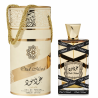 Lattafa Perfume Oud Mood EDP 100 ml — productweergave; close-up; op een witte achtergrond; meest nabije kadrering