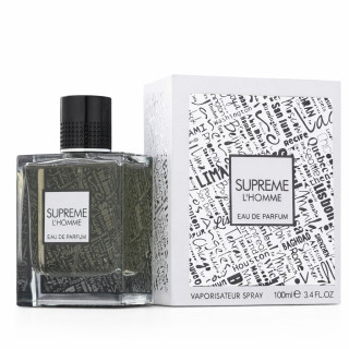 Fragrance World Supreme L'Homme 100 ml — vista del producto; primer plano; sobre fondo blanco