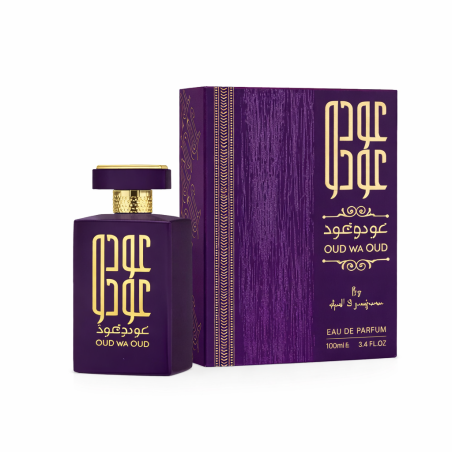 Lattafa Perfume Oud Wa Oud EDP 100 ml — упаковка товара; крупный план; на белом фоне