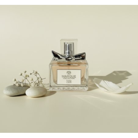 Fragrance World Marque 123 EDP 30 ml — toote vaade; väga lähivõte; valgel taustal