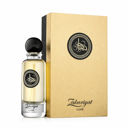 Athoor Al Alam Zakariyat Luxe EDP 100 ml — product en verpakking; close-up; op een witte achtergrond; meest nabije kadrering
