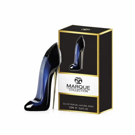 Fragrance World Marque 102 25 ml — produkta iepakojums; pilna kompozīcija; uz balta fona; tuvākais kadrējums