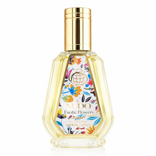 Fragrance World Nudo Exotic Flowers EDP 50 ml — toode eestvaates; lähivaade; valgel taustal