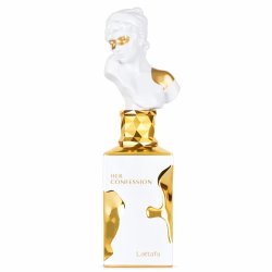Lattafa Perfume Her Confession EDP 100 ml — товар спереди; крупный план; на белом фоне