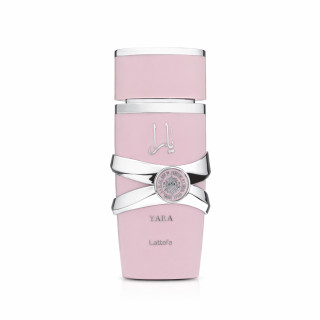 Lattafa Perfume Yara EDP 100 ml — товар спереди; полная композиция; на белом фоне