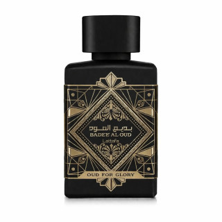 Lattafa Perfume Bade'e Al Oud Oud for Glory EDP 100 ml — toode eestvaates; lähivaade; valgel taustal