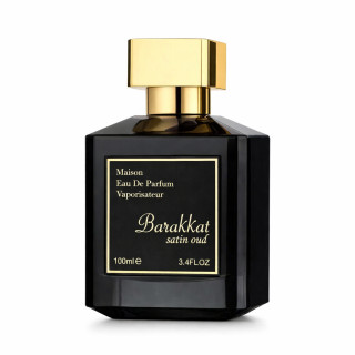 Fragrance World Barakkat Satin Oud EDP 100 ml — toode eestvaates; täiskompositsioon; valgel taustal