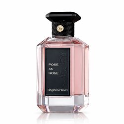 Fragrance World Pose as rose EDP 100 ml — produkts no priekšpuses; tuvplāns; uz balta fona