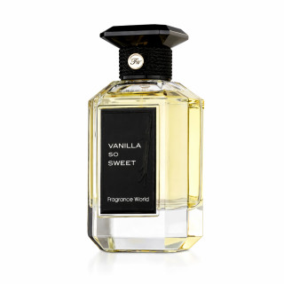 Fragrance World Vanilla So Sweet EDP 100 ml — produkts no priekšpuses; pilna kompozīcija; uz balta fona