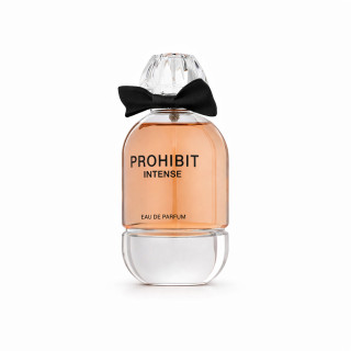 Fragrance World Prohibit Intense EDP 100 ml — Produkt von vorn; vollständige Komposition; auf weißem Hintergrund