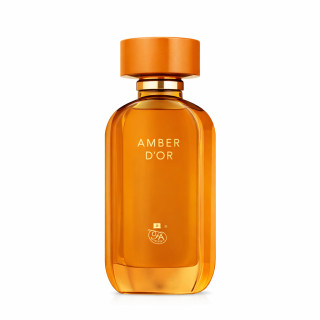 Fragrance World Amber D'OR EDP 100 ml — product van voren; volledige compositie; op een witte achtergrond