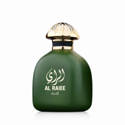 Fragrance World Al Raiee Green EDP 100 ml — produto visto de frente; composição completa; sobre fundo branco